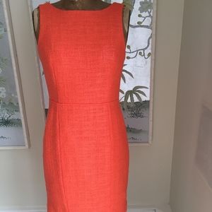 Coral Tweed Sheath Dress